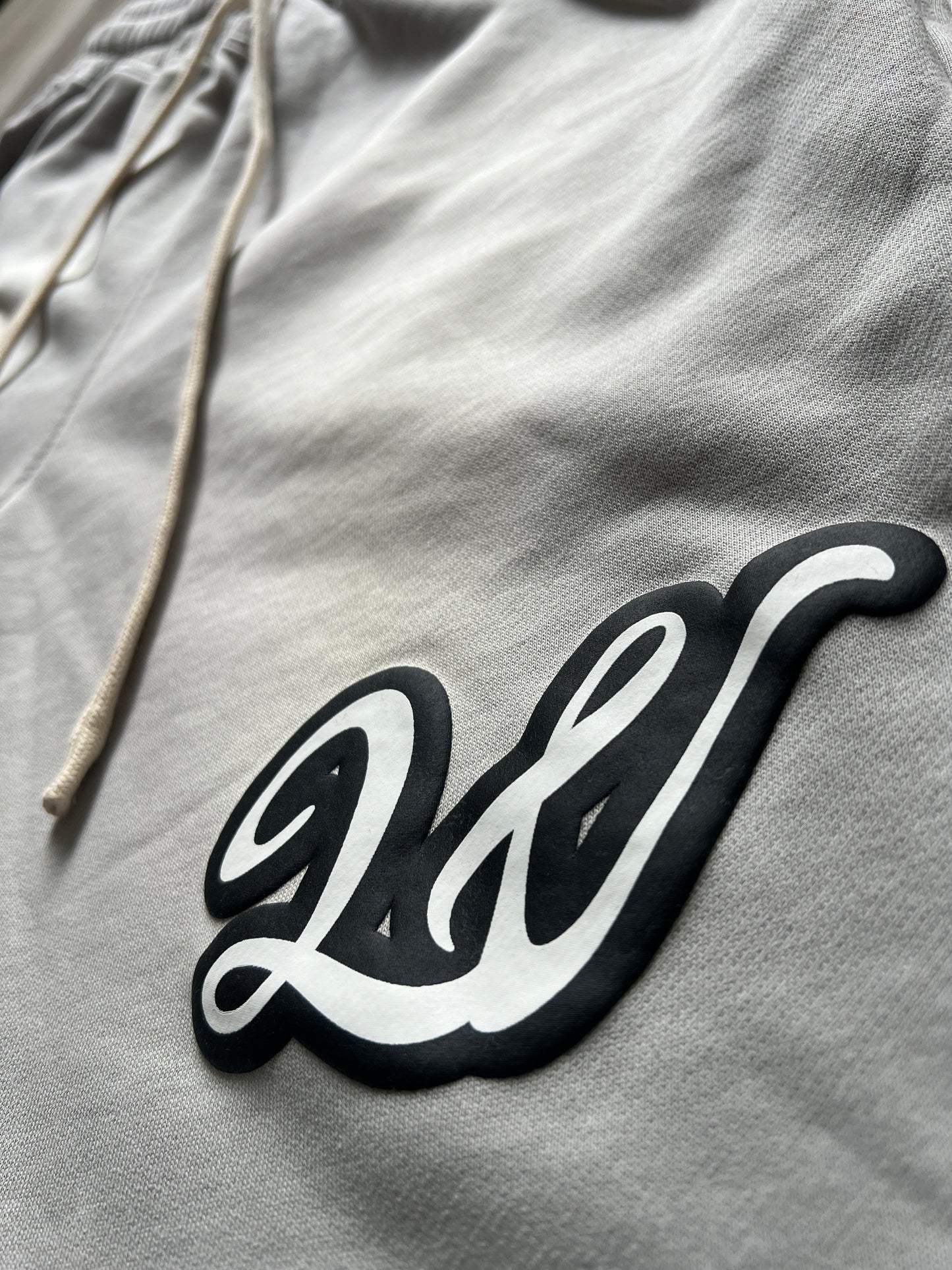 LIGHT GREY ACID WASH LAWVILLE SHORTS