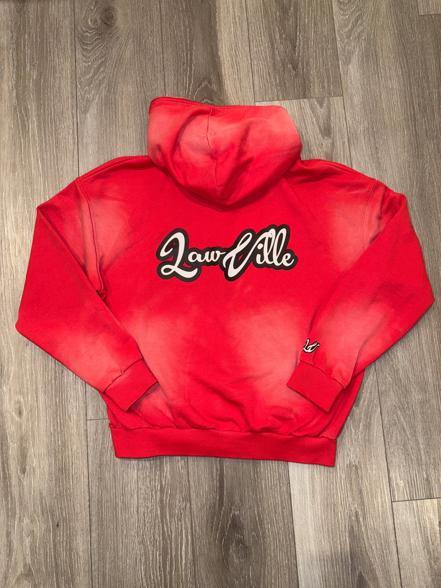 RED LAWVILLE ZIP UP HOODIE