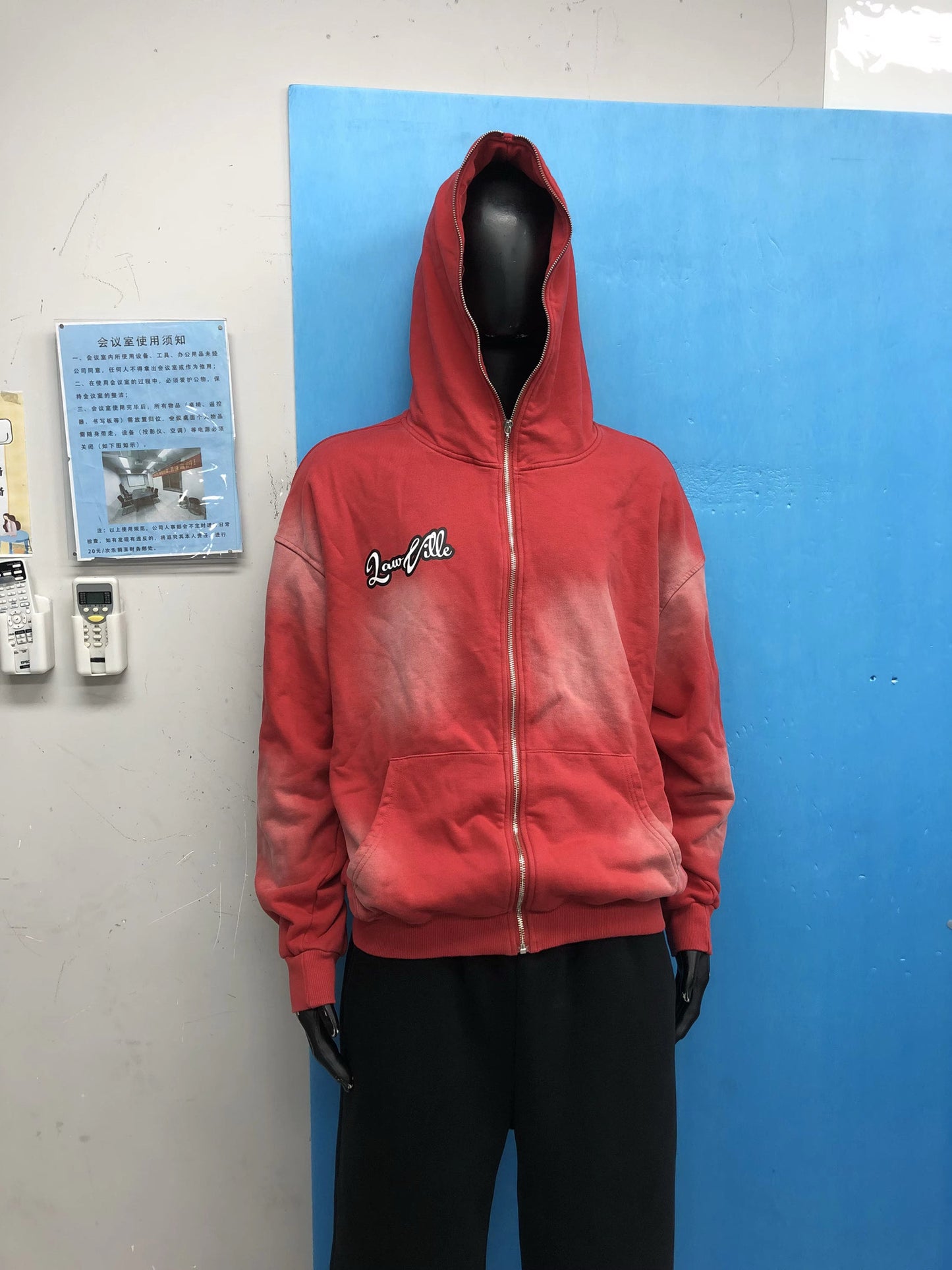 RED LAWVILLE ZIP UP HOODIE