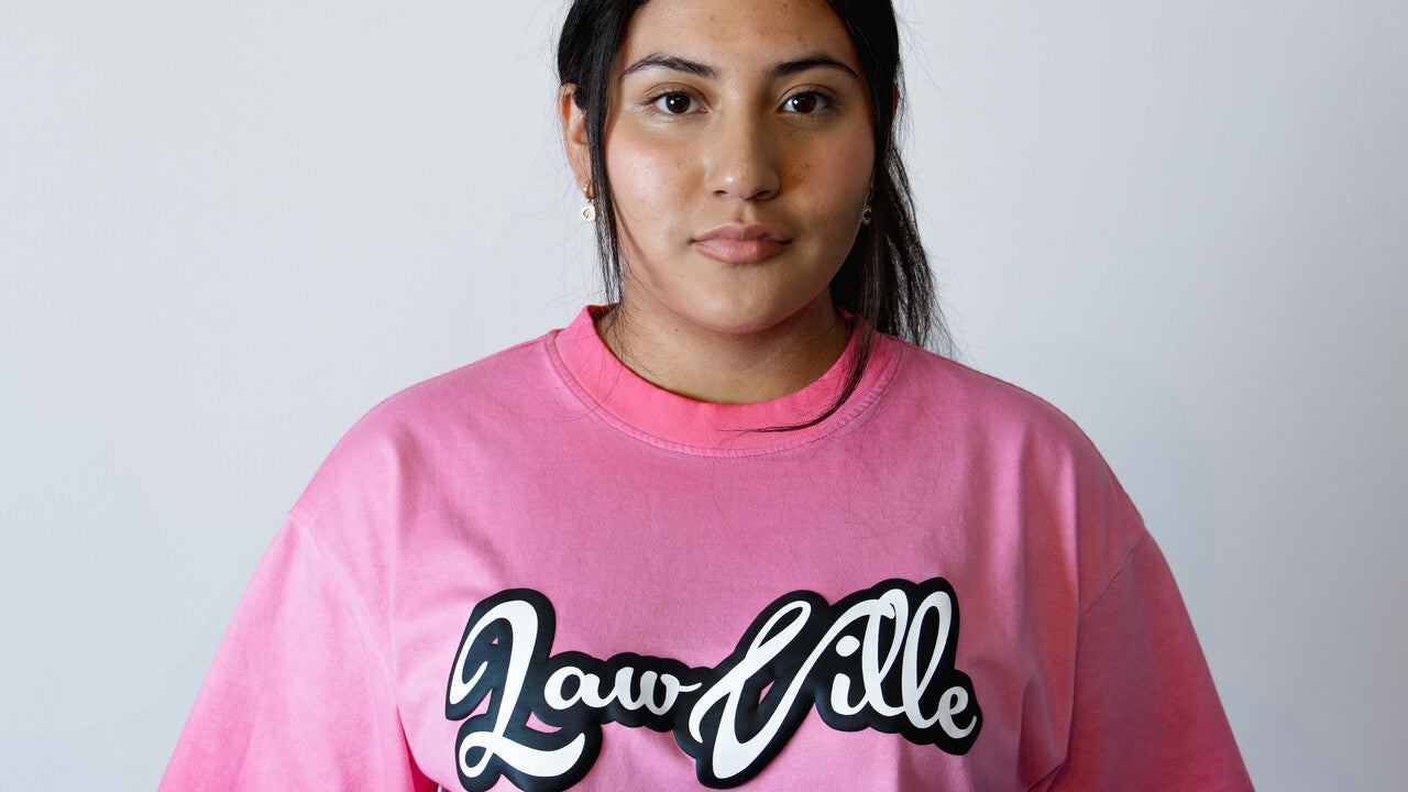 PINK ACID WASH LAWVILLE T-SHIRT