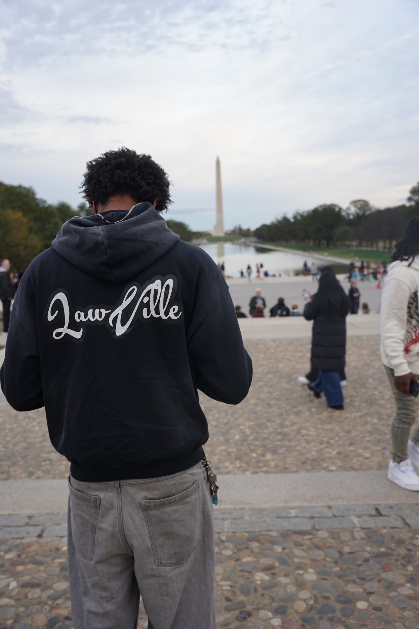 BLACK LAWVILLE ZIP UP HOODIE