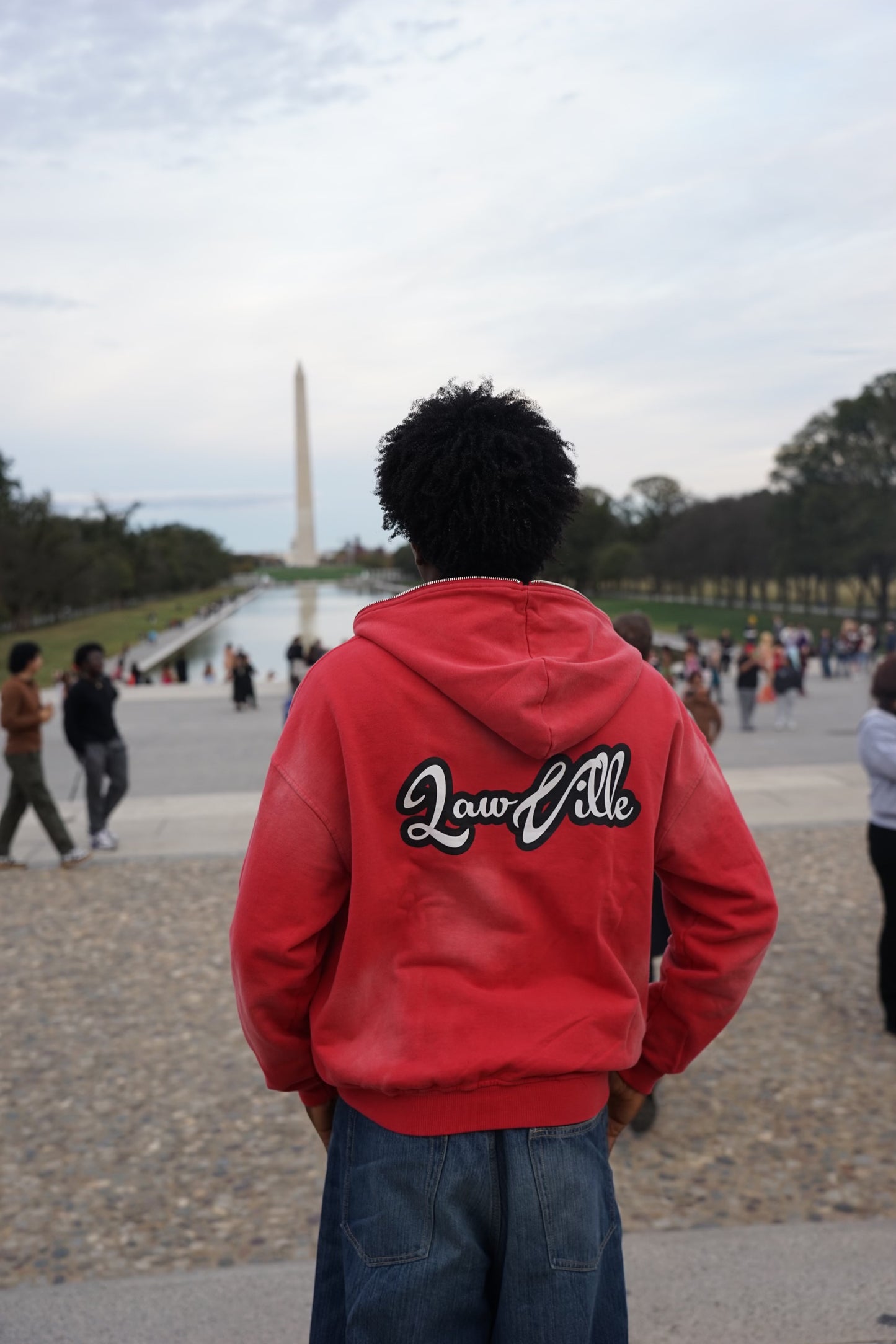 RED LAWVILLE ZIP UP HOODIE