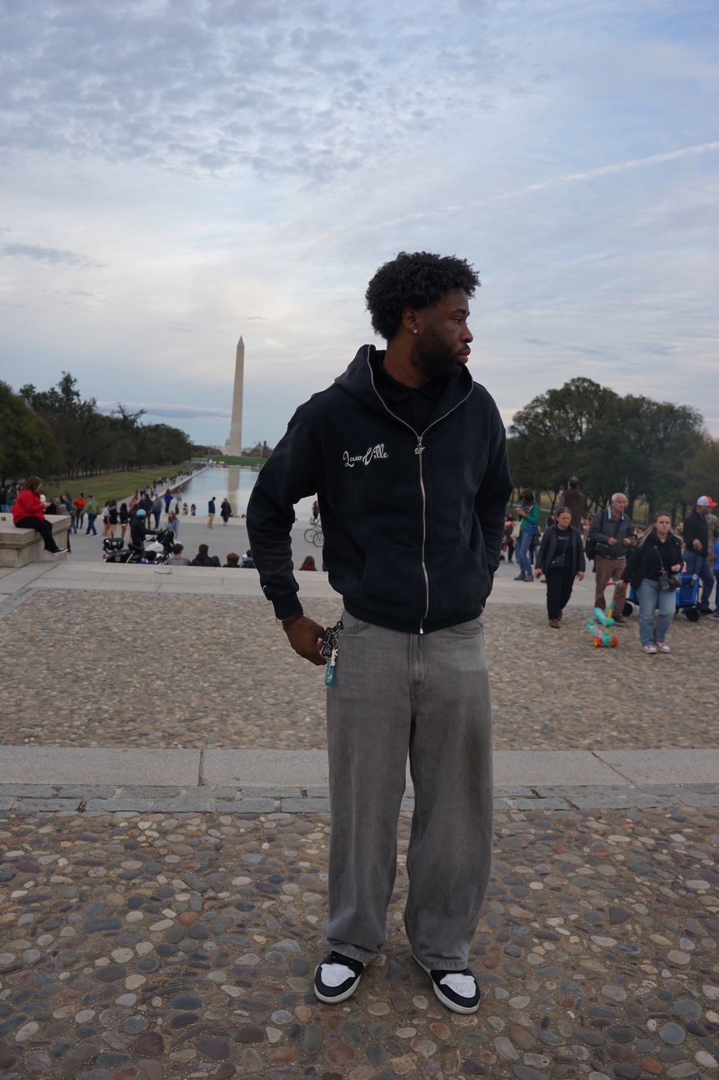 BLACK LAWVILLE ZIP UP HOODIE