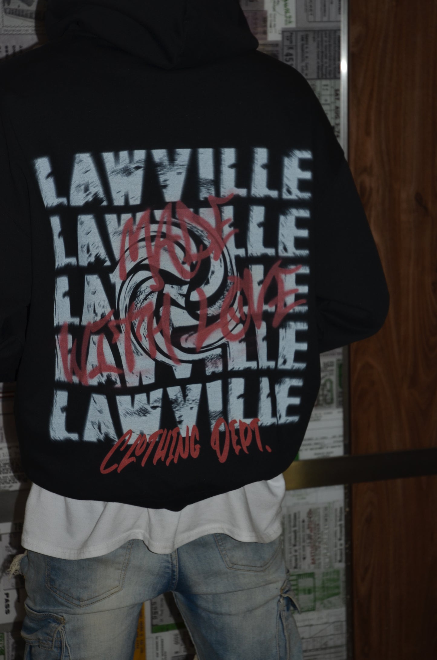 BLACK LAWVILLE PULL OVER HOODIE