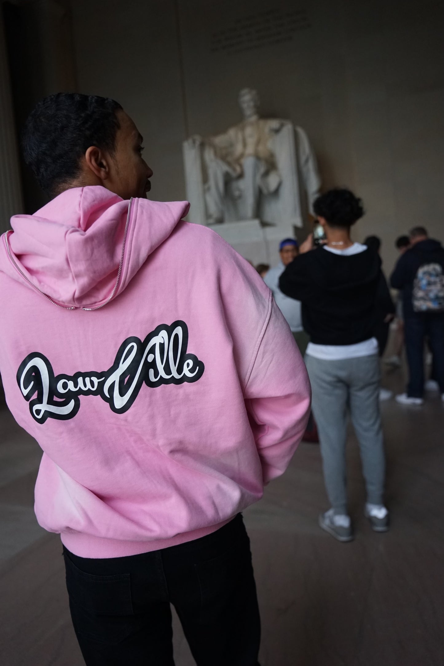 PINK LAWVILLE ZIP UP HOODIE