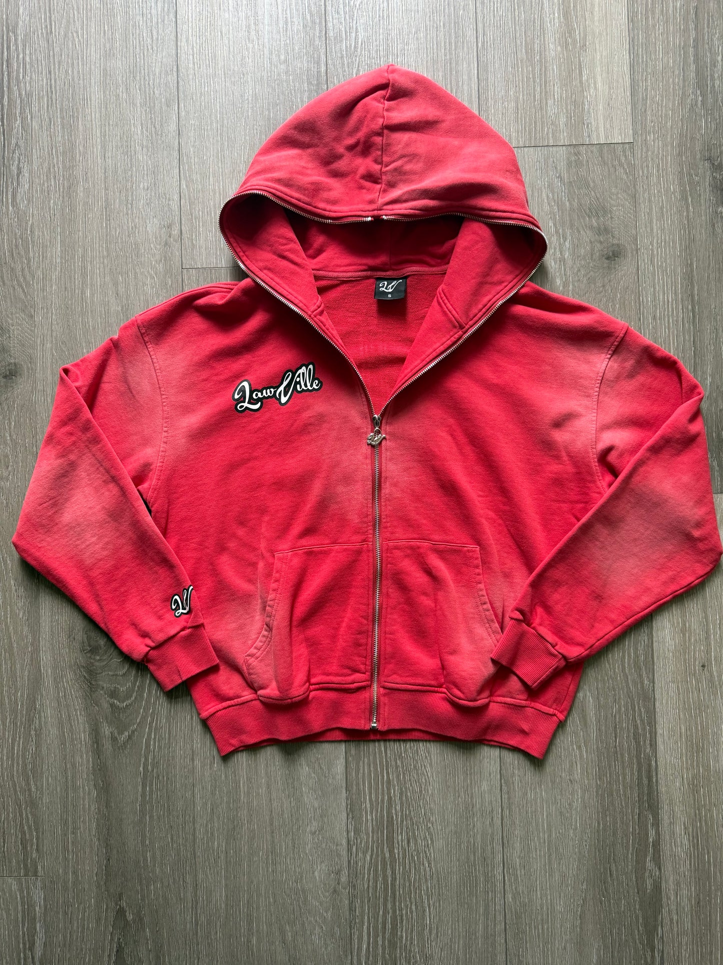 RED LAWVILLE ZIP UP HOODIE