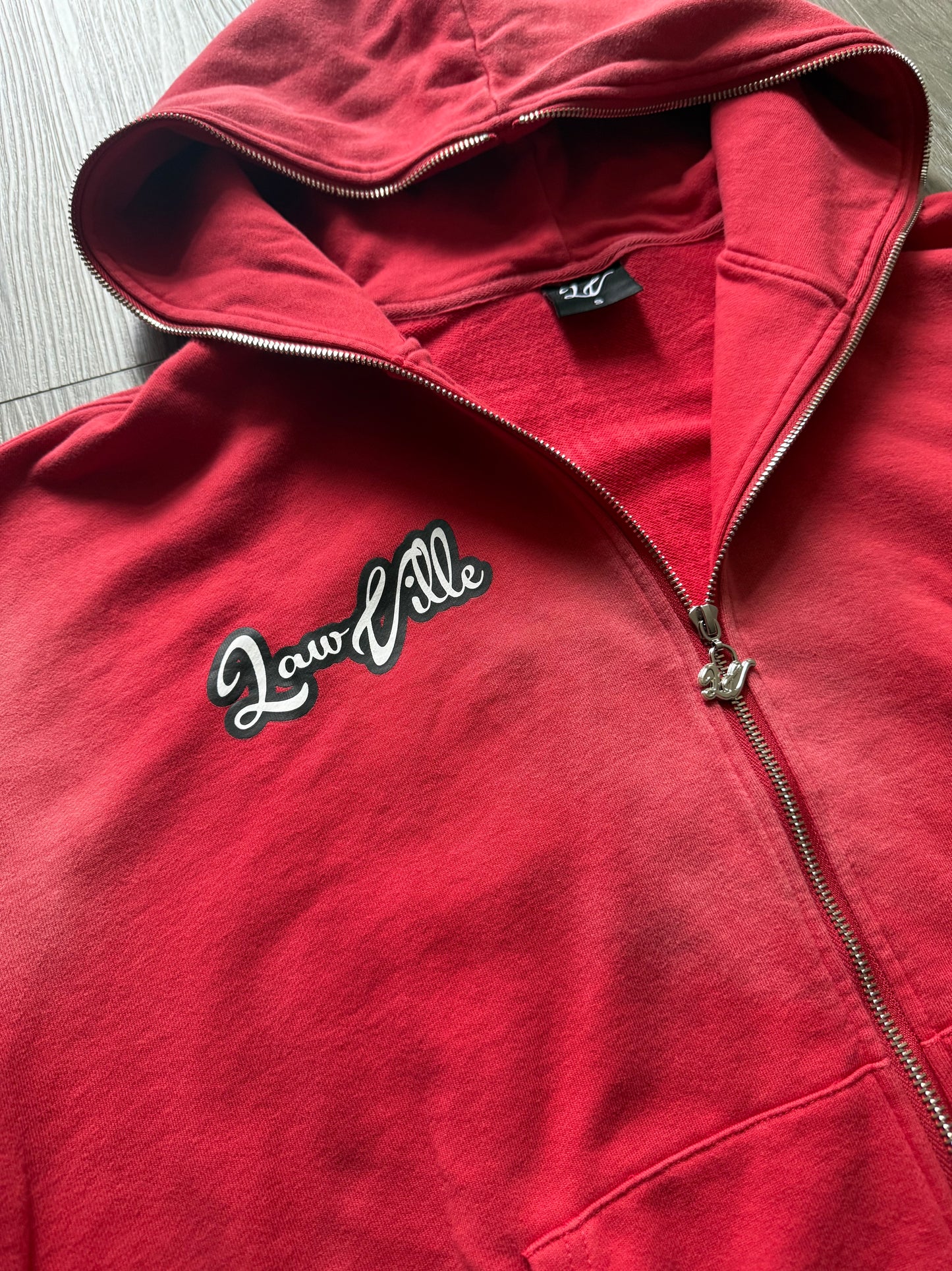 RED LAWVILLE ZIP UP HOODIE