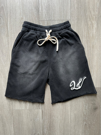 BLACK ACID WASH LAWVILLE SHORTS