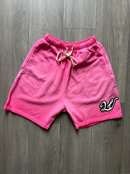 PINK ACID WASH LAWVILLE SHORTS