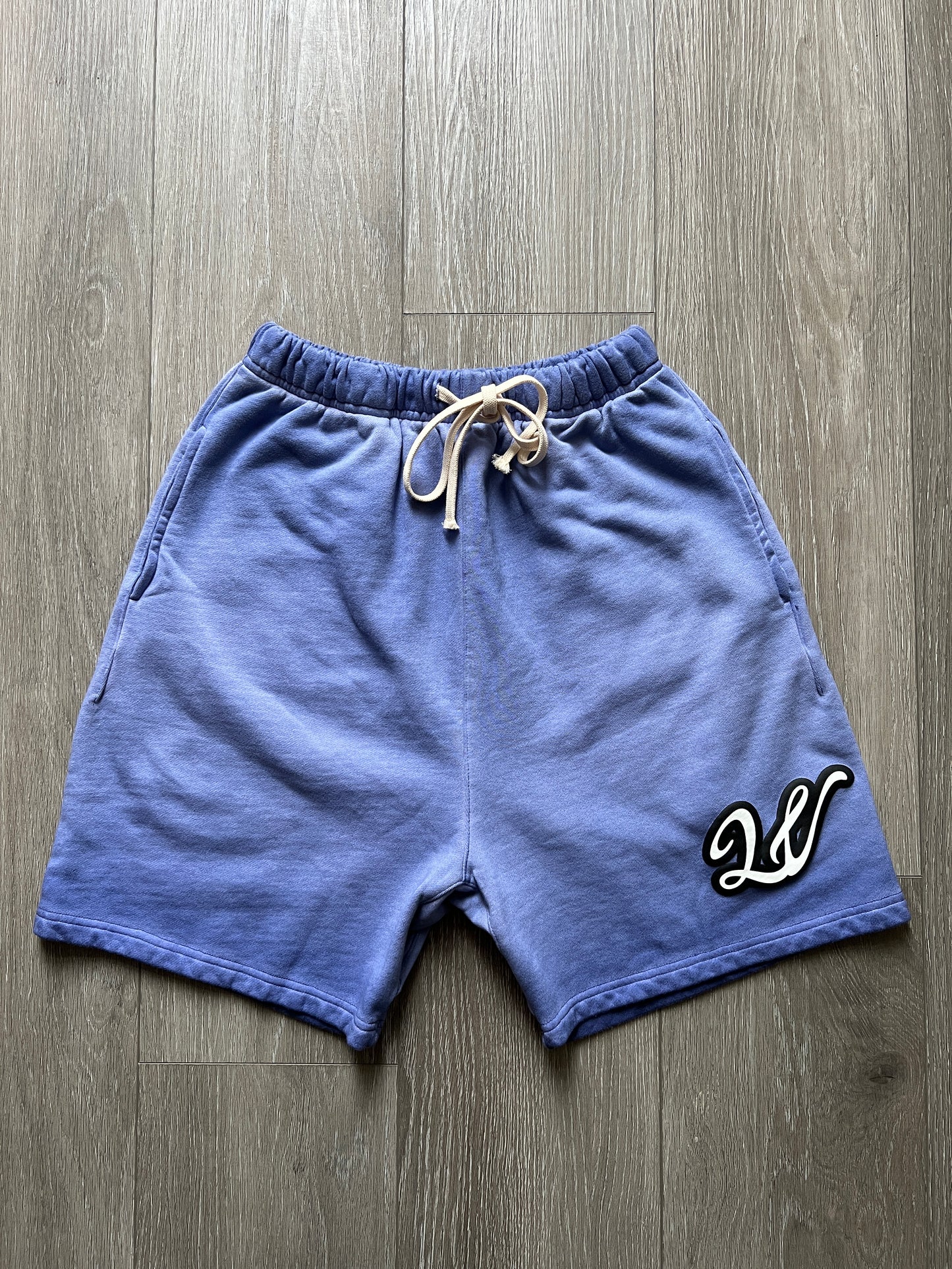 BLUE ACID WASH LAWVILLE SHORTS