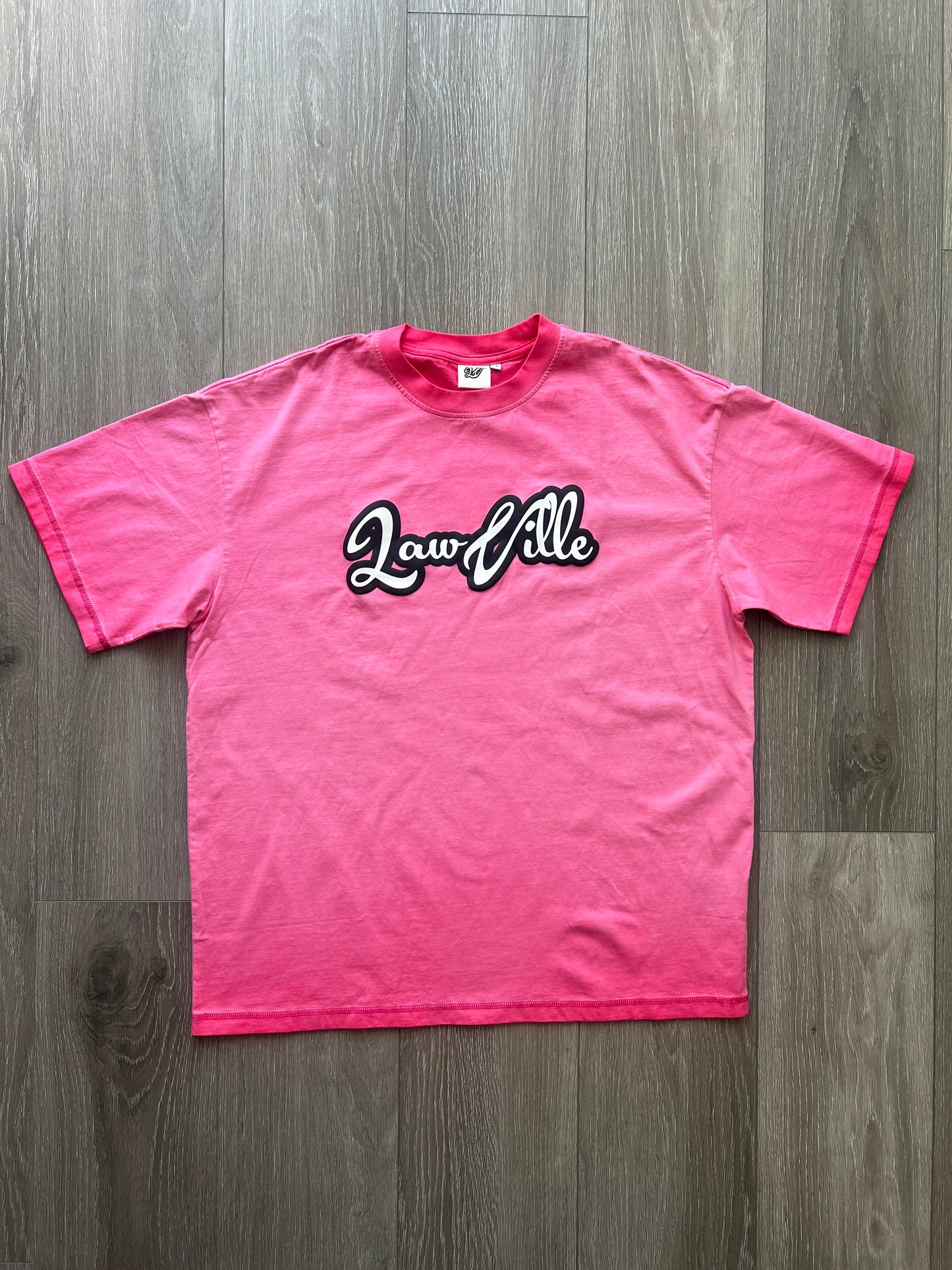 PINK ACID WASH LAWVILLE T-SHIRT