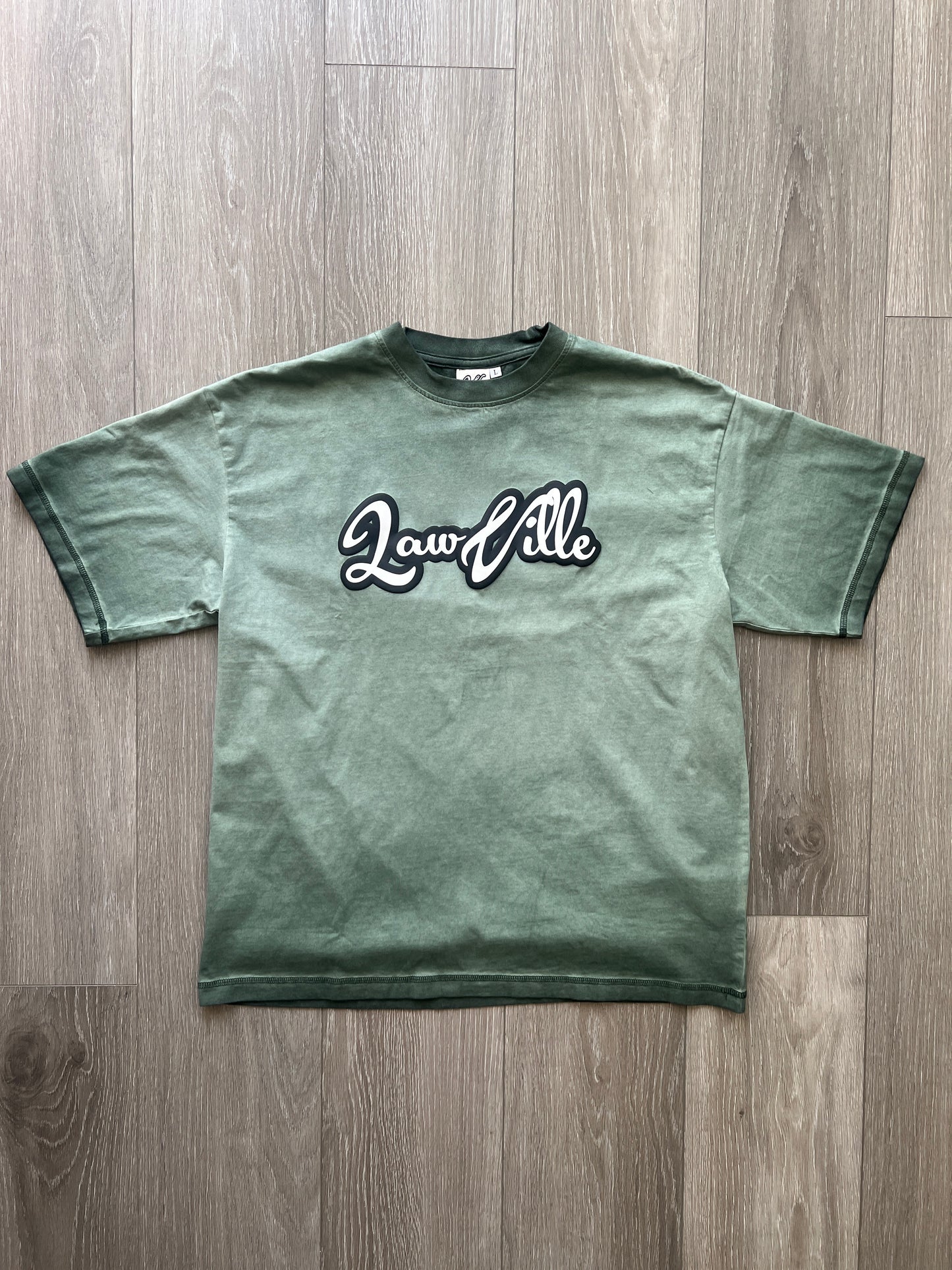 GREEN ACID WASH LAWVILLE T-SHIRT