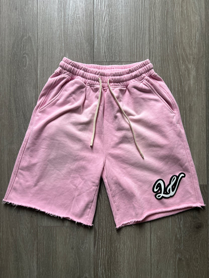 LIGHT PINK ACID WASH LAWVILLE SHORTS