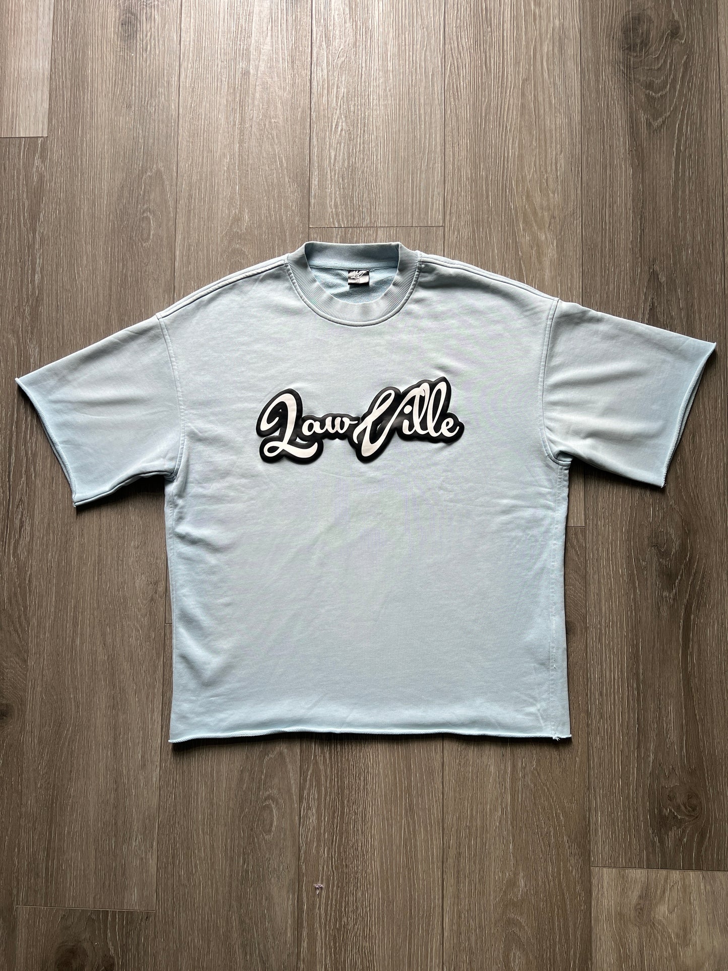 LIGHT BLUE ACID WASH LAWVILLE T-SHIRT