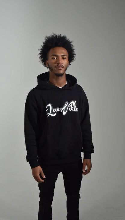 BLACK LAWVILLE PULLOVER HOODIE