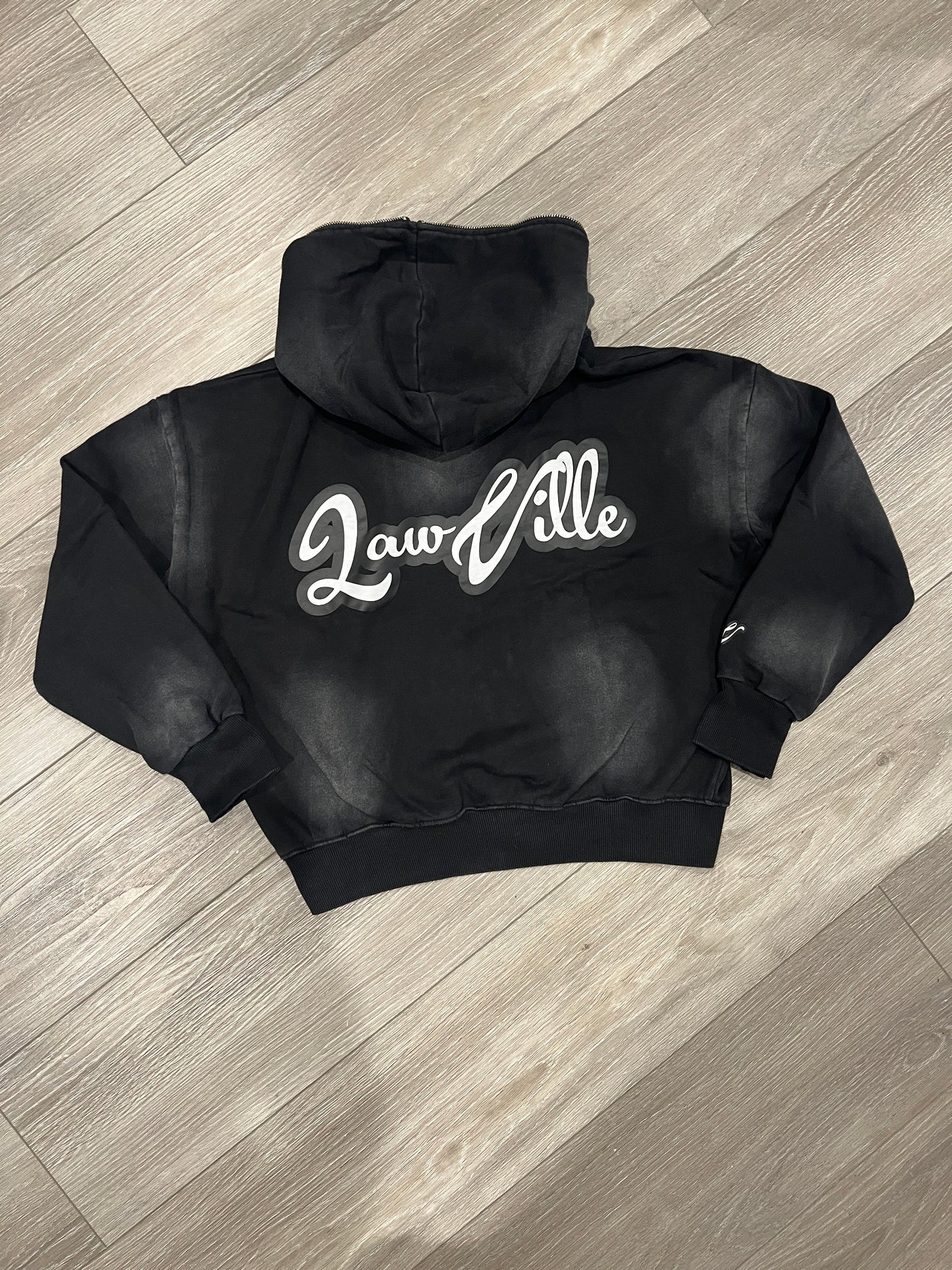 BLACK LAWVILLE ZIP UP HOODIE