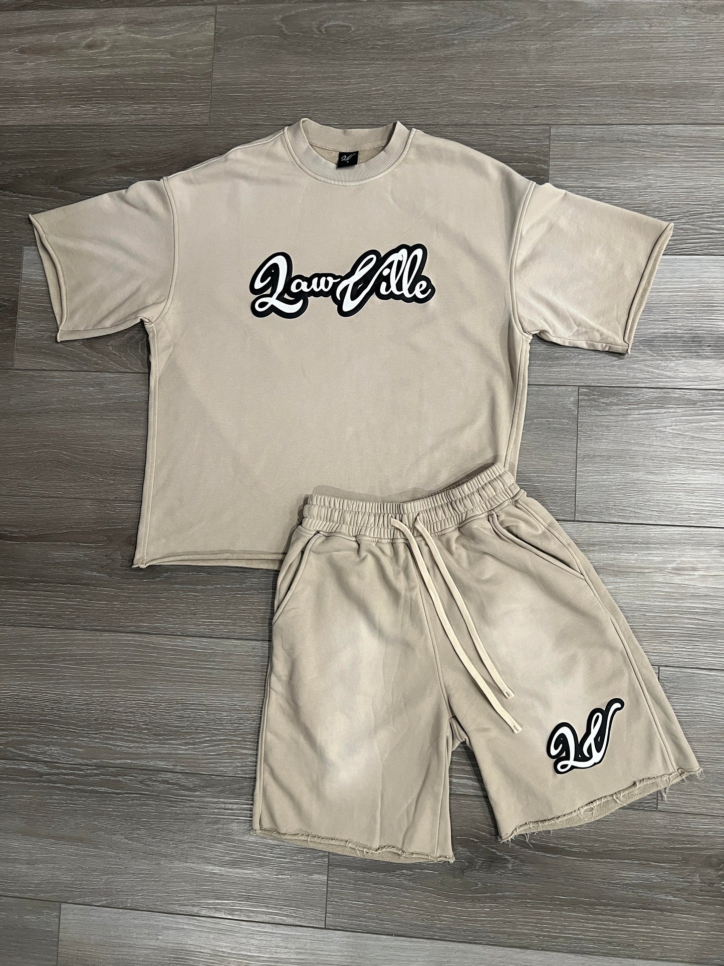 CREAM LAWVILLE ACID WASH SET