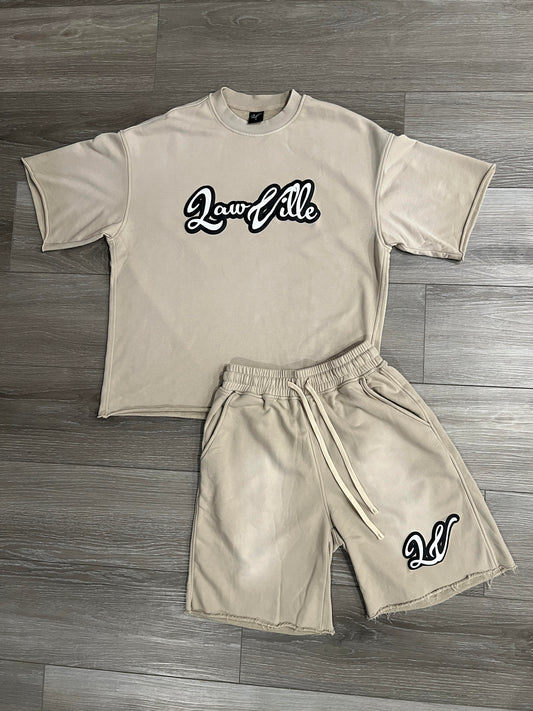 CREAM LAWVILLE ACID WASH SET