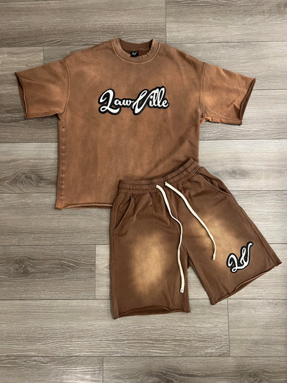 BROWN LAWVILLE ACID WASH SET