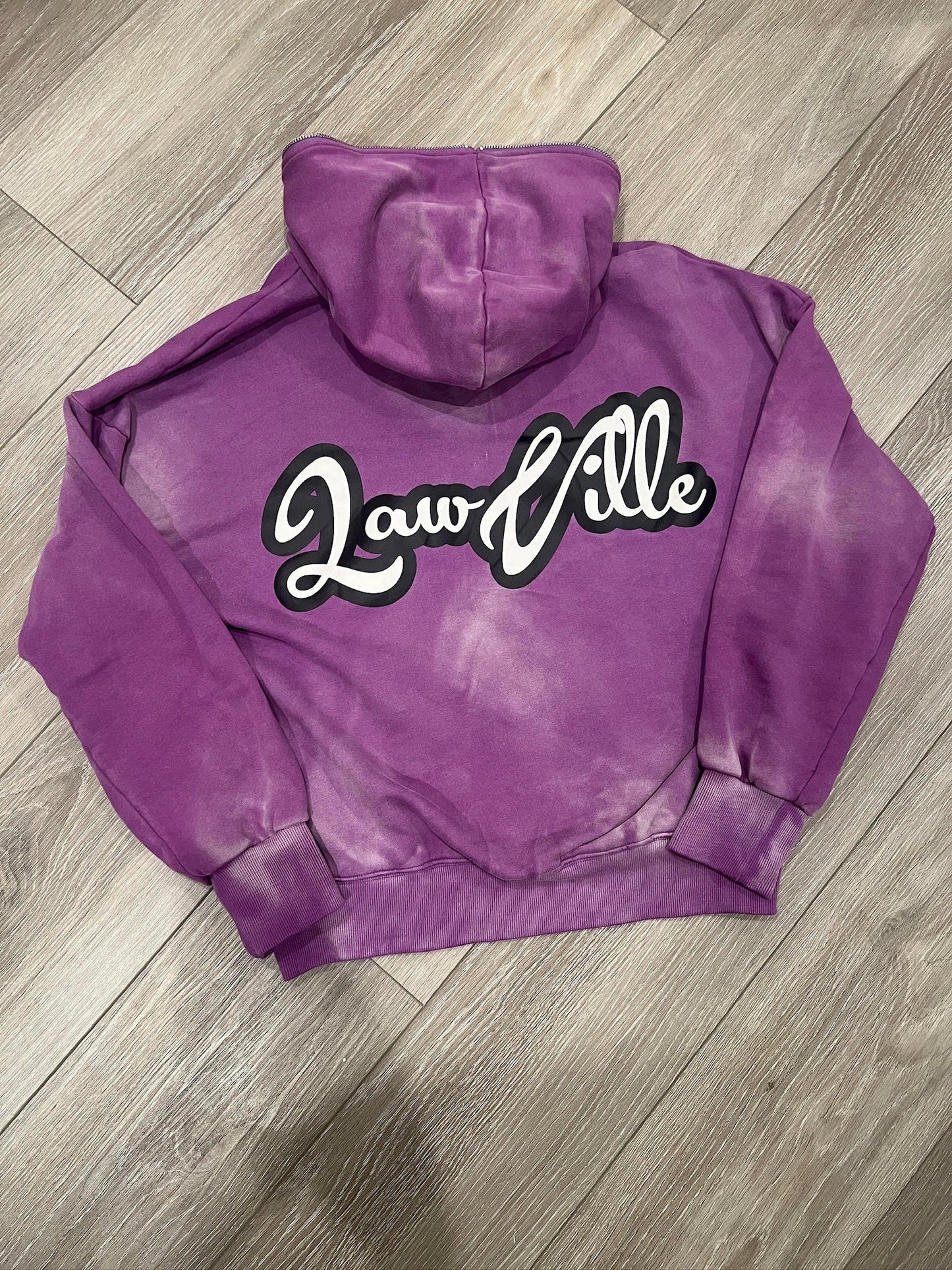 PURPLE LAWVILLE ZIP UP HOODIE