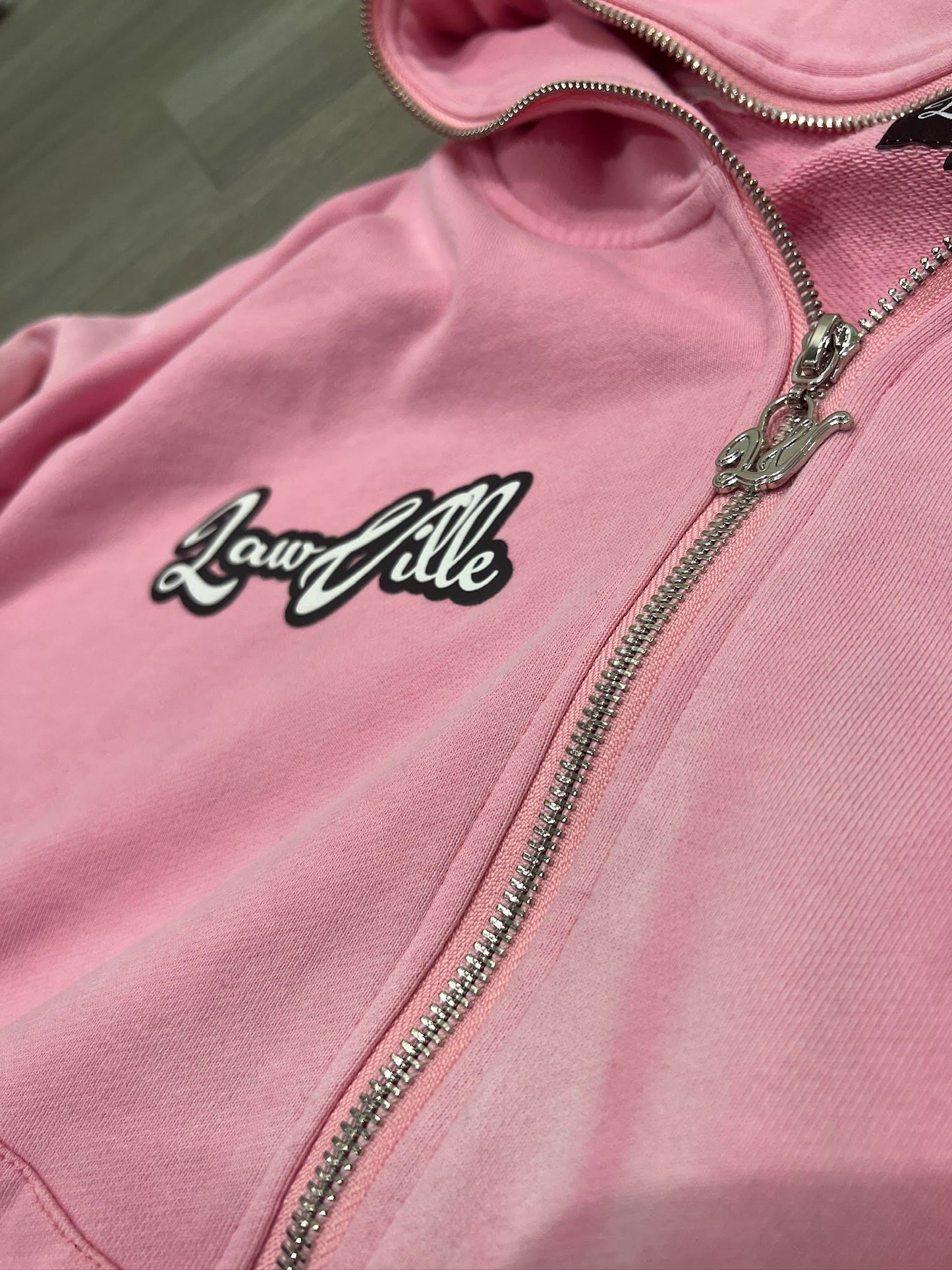 PINK LAWVILLE ZIP UP HOODIE