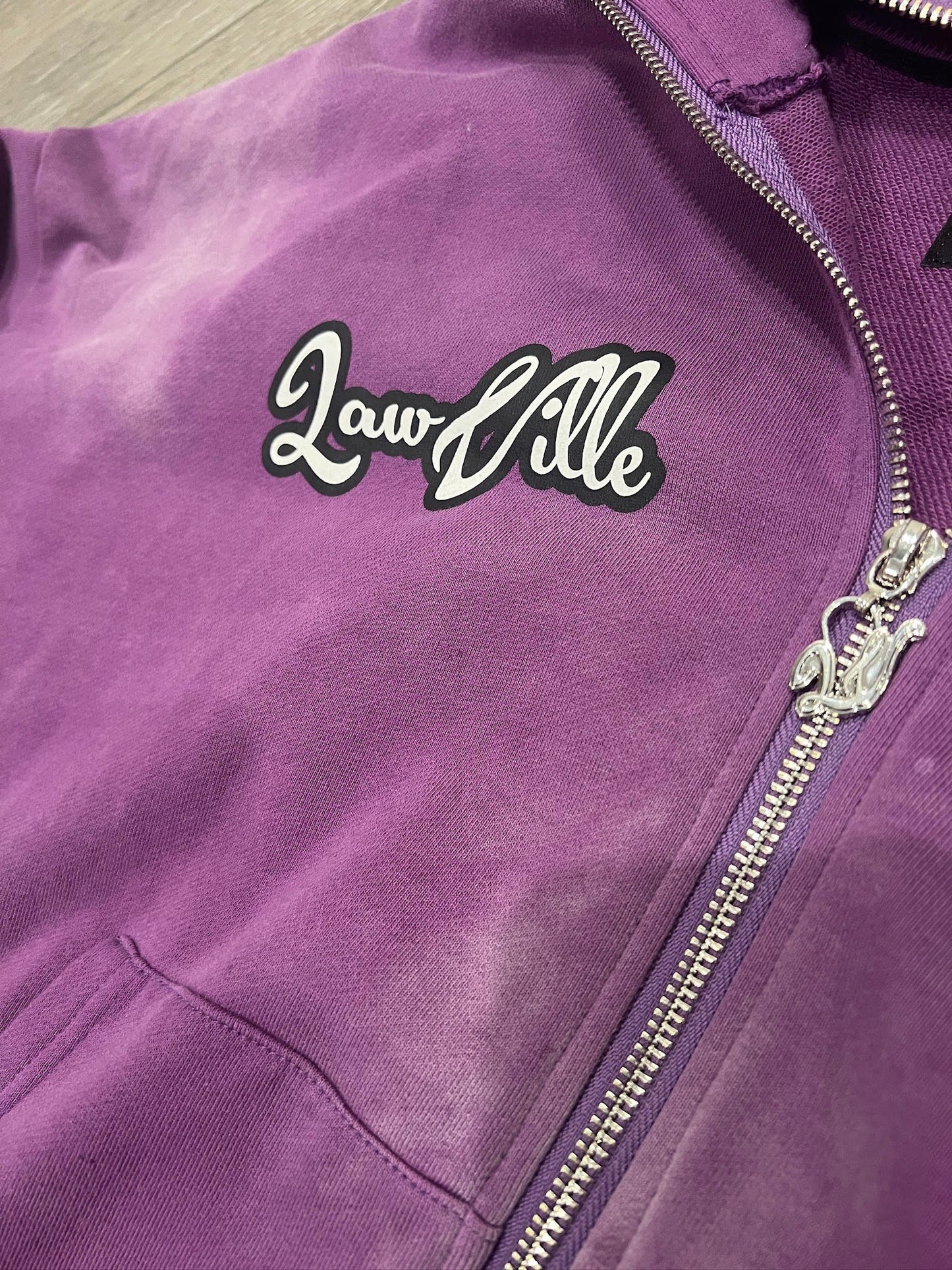 PURPLE LAWVILLE ZIP UP HOODIE